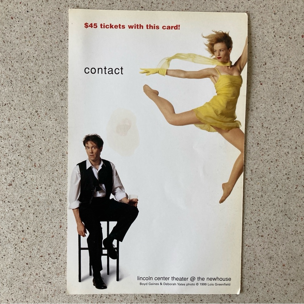 Two Sided Flyer Contact Lincoln Center Theater Boyd Gaines & Deborah Yates 5”X8”